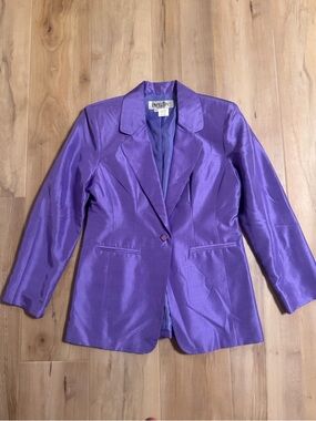 Vintage Silk Papillon Purple Blazer Size 2P